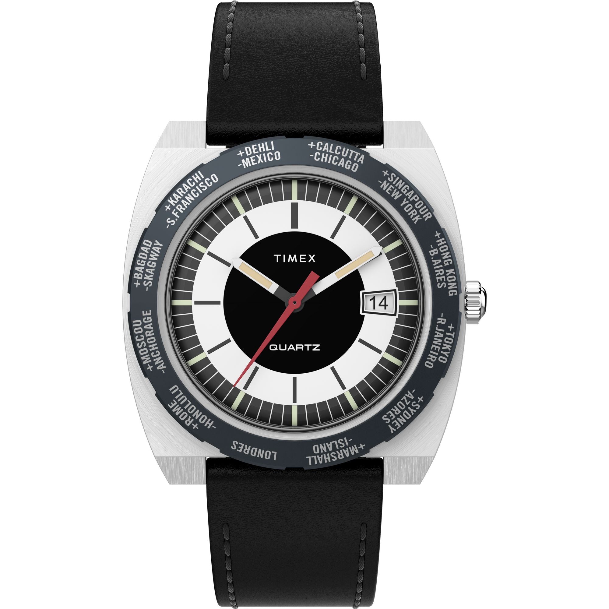 TW2V69500 Reloj Timex World Time Reissue de hombre correa de cuero 39 mm