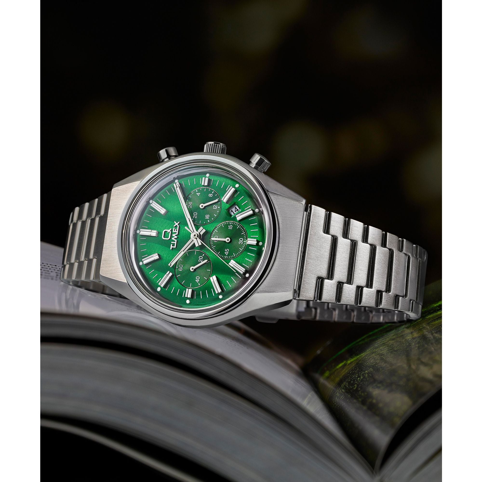 TW2W33600 Timex Q Falcon Eye de caballero banda de metal 40 mm
