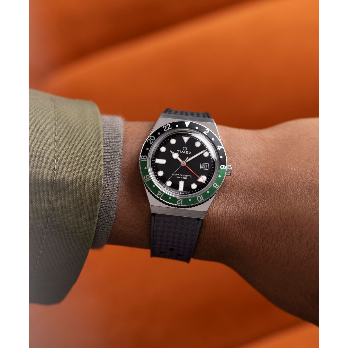 TW2W57500 Timex Q GMT de hombre correa de resina