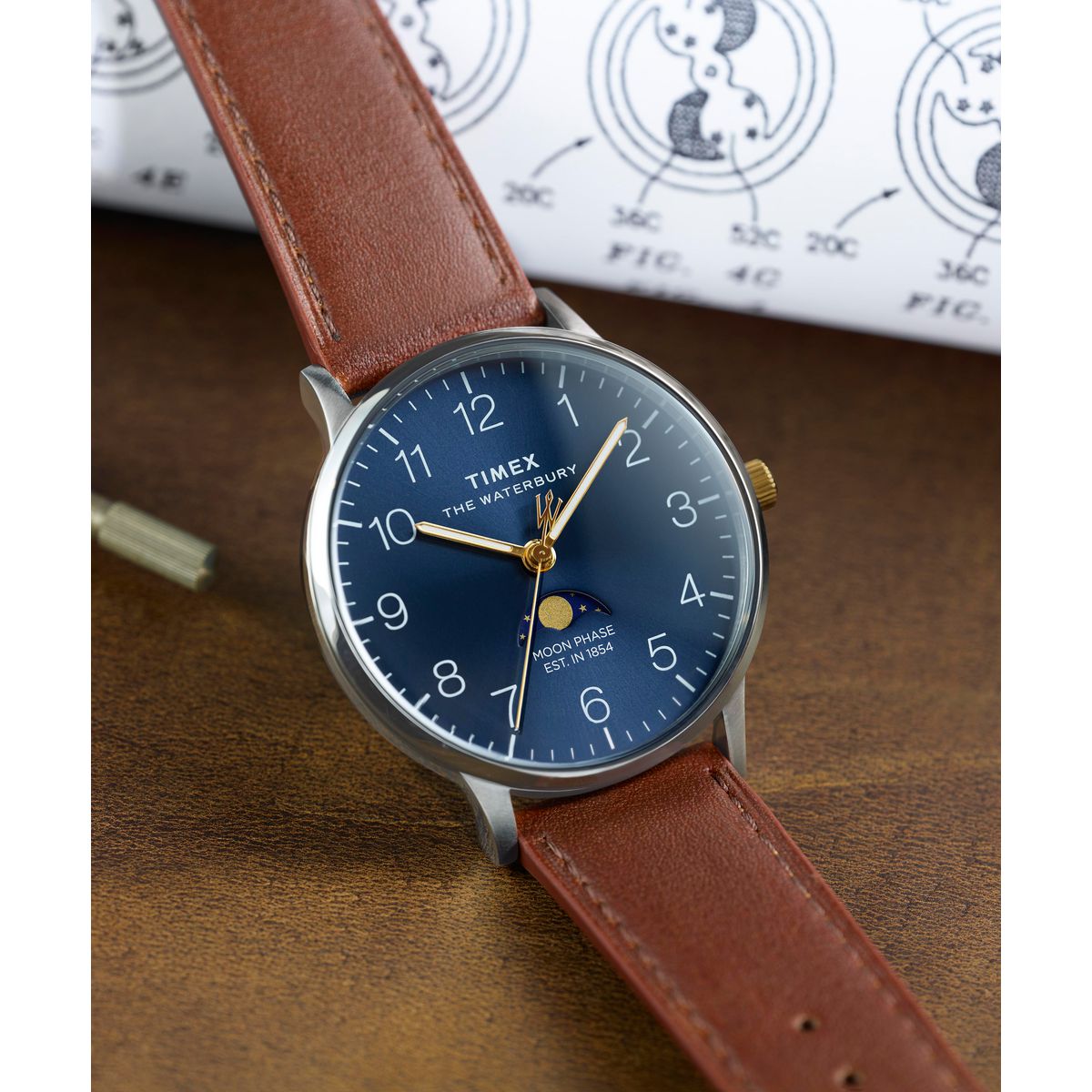 TW2W75600 Reloj Timex Waterbury Classic Moon Phase de hombre correa de cuero