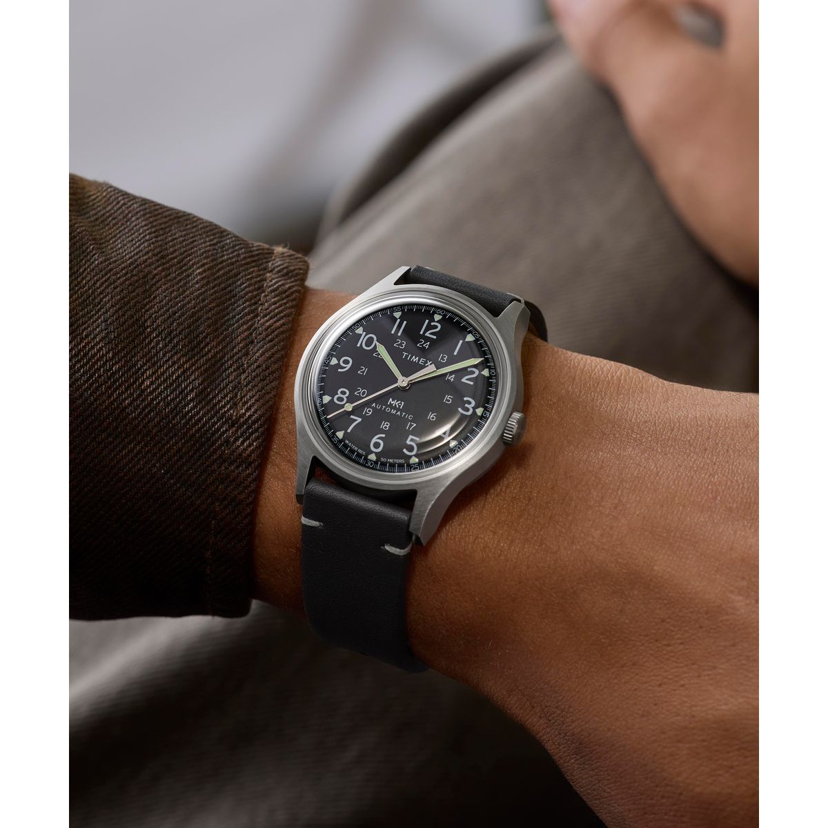 TW2Y71800 MK1 Military de hombre automático correa de piel