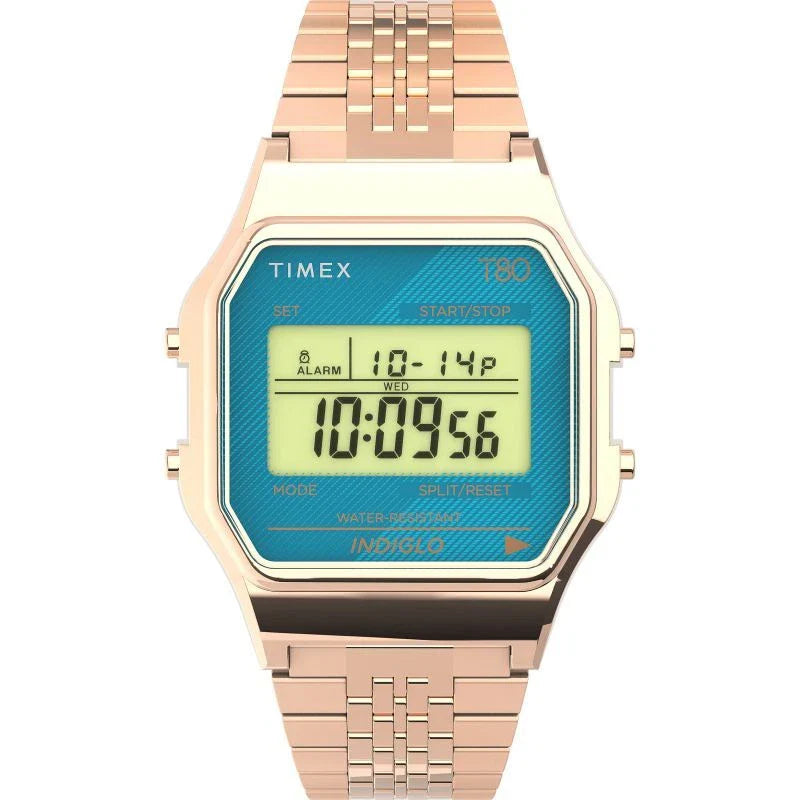 TW2U93600 Reloj Timex T80 Unisex banda de metal 34mm