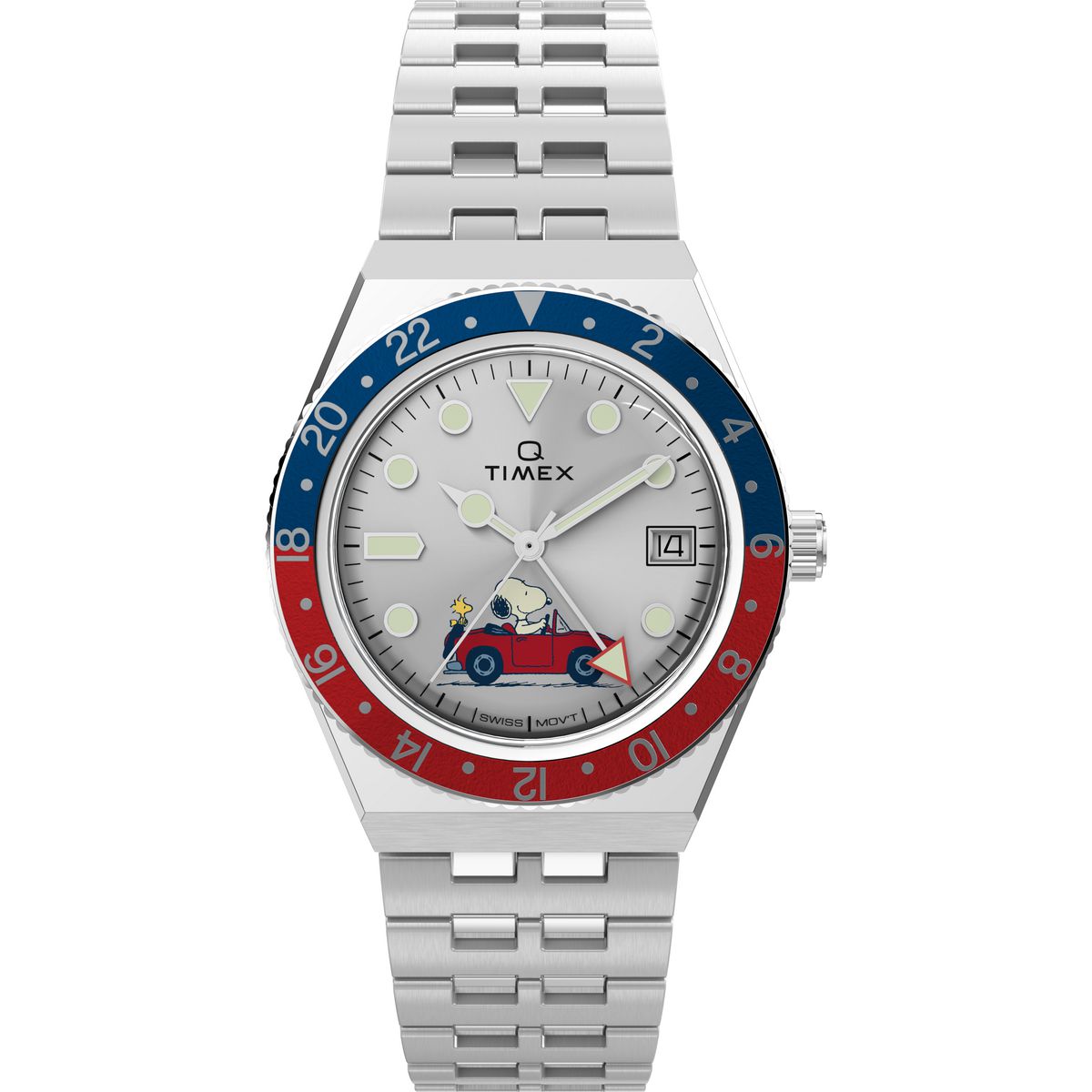 TW2W83300 Timex Q Snoopy de hombre pulsera de metal
