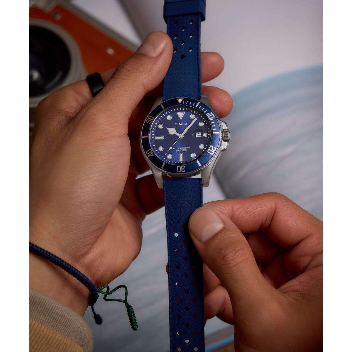TW2Y05000 Harborside Trend de hombre correa de caucho