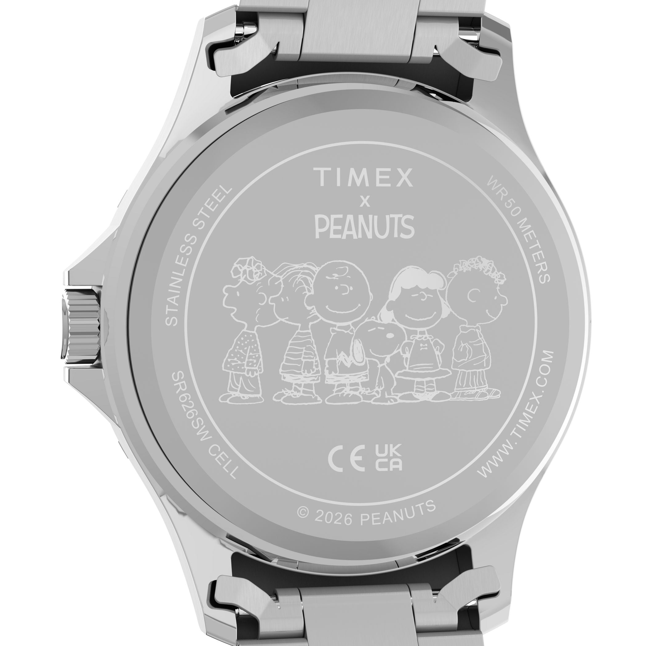 TW2Y53900 Snoopy Peanuts Soccer de hombre correa de metal
