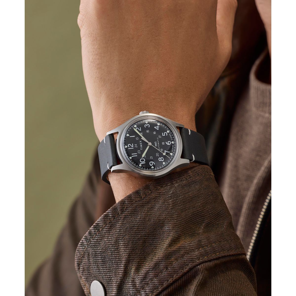 TW2Y71800 MK1 Military de hombre automático correa de piel